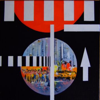 Painting titled "INTERDITS" by Christian Cacaly, Original Artwork, Oil Mounted on Wood Stretcher frame