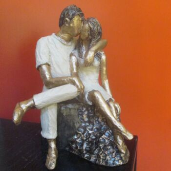 Скульптура под названием "Confidences" - Christiane Bernais, Подлинное произведение искусства, Терракота