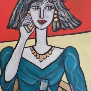 Painting titled "Clairanne" by Christiane Bernais, Original Artwork, Acrylic Mounted on Cardboard