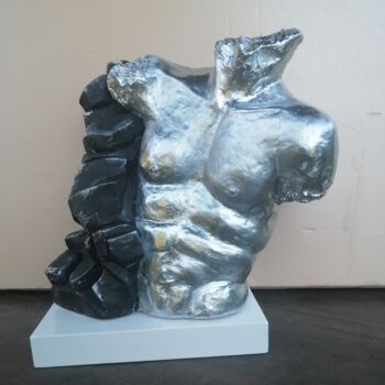 Скульптура под названием "la chute" - Christiane Bernais, Подлинное произведение искусства, Гипс