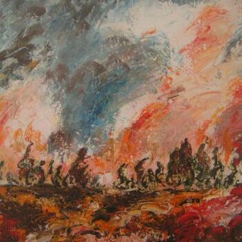 Картина под названием "Incendies" - Christiane Casanova, Подлинное произведение искусства
