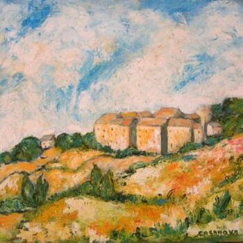 Painting titled "Village de furnu-Co…" by Christiane Casanova, Original Artwork