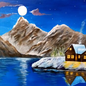 Pintura titulada "Moonrise" por Amarante, Obra de arte original, Acrílico