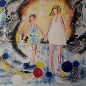 Painting titled "Moi et Toi" by Christiane Guerry, Original Artwork, Acrylic