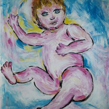 Pittura intitolato "Lorsque l'enfant pa…" da Christiane Guerry, Opera d'arte originale, Acrilico