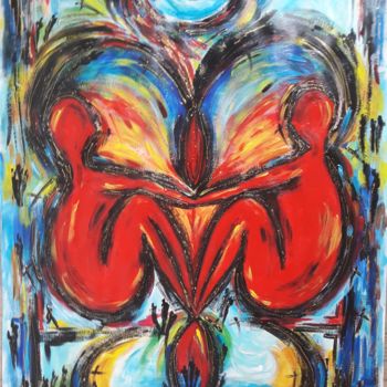 Painting titled "Je suis Toi, Tu es…" by Christiane Guerry, Original Artwork, Acrylic