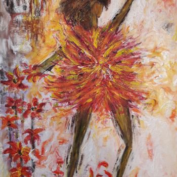 Painting titled "La Fille de l'Eté" by Christiane Guerry, Original Artwork, Acrylic