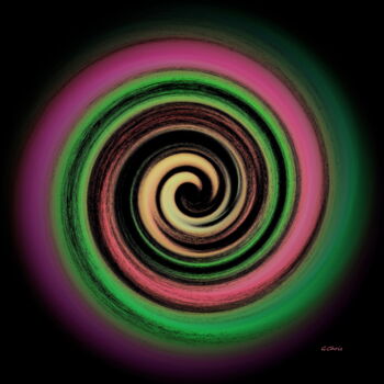 Arts numériques intitulée "Spirale éclosion" par Christiane Guilleminot, Œuvre d'art originale, Travail numérique 2D