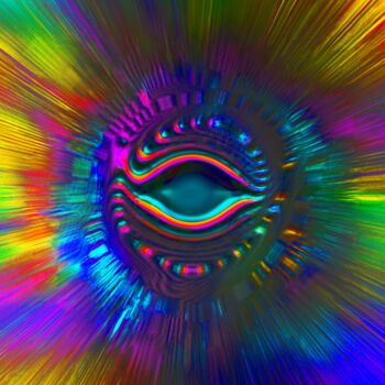 Digital Arts titled "L'oeil de la divini…" by Christiane Guilleminot, Original Artwork, Digital Painting