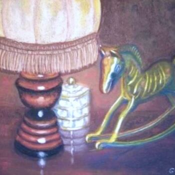 Peinture intitulée "Le petit cheval à b…" par Christiane Guilleminot, Œuvre d'art originale, Pastel