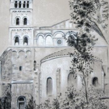 Drawing titled "Eglise Saint-Pierre…" by Christiane Guilleminot, Original Artwork, Other