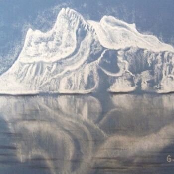Dessin intitulée "Iceberg à la dérive" par Christiane Guilleminot, Œuvre d'art originale, Autre