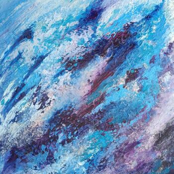 Painting titled "VIBRATIONS BLEUES" by Christiane Hess (CHRYSTAL), Original Artwork, Acrylic