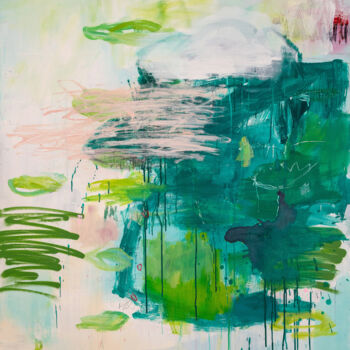 Painting titled "something green" by Christiane Lohrig, Original Artwork, Acrylic