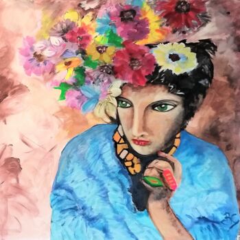 Pittura intitolato "Elegant woman paint…" da Christiane Marette (Christiane Marette - B.C Créations), Opera d'arte originale…