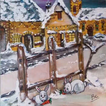 Painting titled "Painting of a villa…" by Christiane Marette (Christiane Marette - B.C Créations), Original Artwork, Acrylic