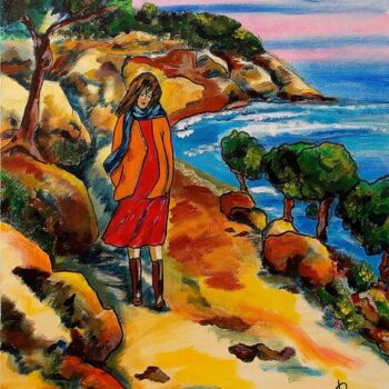 Painting titled "Seaside board - Wal…" by Christiane Marette (Christiane Marette - B.C Créations), Original Artwork, Acrylic