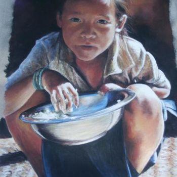 Peinture intitulée "Le repas" par Christiane Mory, Œuvre d'art originale