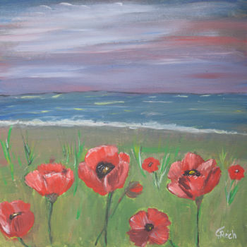 Painting titled "Mohn" by Christiane Reich, Original Artwork