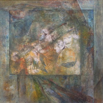 Pittura intitolato "Déracinés" da Christiane Seguin, Opera d'arte originale, Collages Montato su Pannello di legno