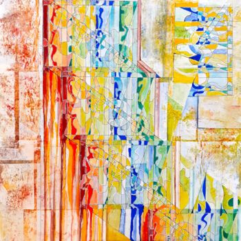 Collages intitolato "Incertitude" da Christiane Seguin, Opera d'arte originale, pigmenti Montato su Pannello di legno