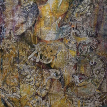 Colagens intitulada "Jaunemaux" por Christiane Seguin, Obras de arte originais, Acrílico
