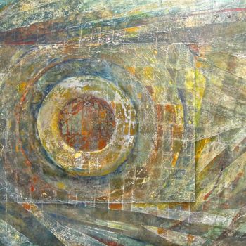 Painting titled "Cercle - Rotation S1" by Christiane Seguin, Original Artwork, Acrylic Mounted on Wood Panel