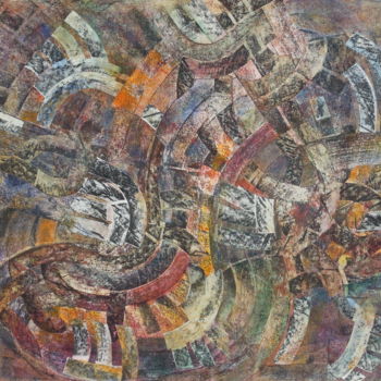Collages titled "Coubre 1" by Christiane Seguin, Original Artwork, Acrylic