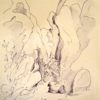 Zeichnungen mit dem Titel "Beida" von Christiane Seguin, Original-Kunstwerk, Kugelschreiber