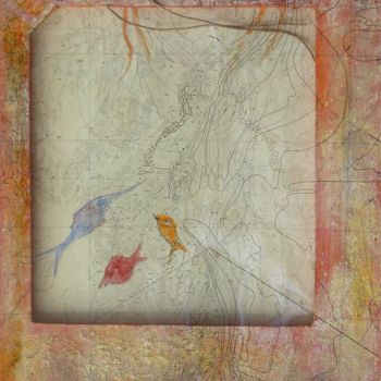 Collages titled "Transparence off-sh…" by Christiane Seguin, Original Artwork, Acrylic Mounted on Wood Panel
