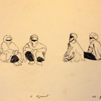 Zeichnungen mit dem Titel "Tagelmust" von Christiane Seguin, Original-Kunstwerk, Kugelschreiber