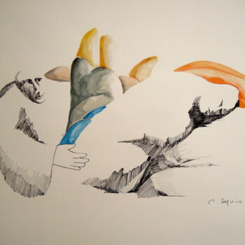 Tekening getiteld "Sopor" door Christiane Seguin, Origineel Kunstwerk, Inkt