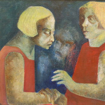 Pittura intitolato "Dialogue Estompé" da Christiane Seguin, Opera d'arte originale, Olio Montato su Telaio per barella in le…