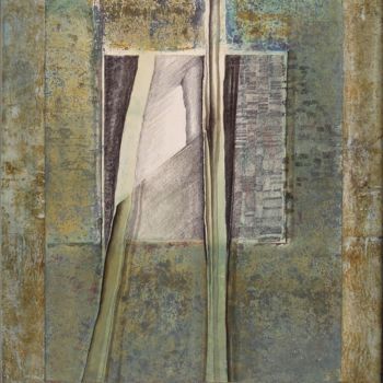 Collages titled "Déchirure - ouvertu…" by Christiane Seguin, Original Artwork, Collages Mounted on Wood Panel
