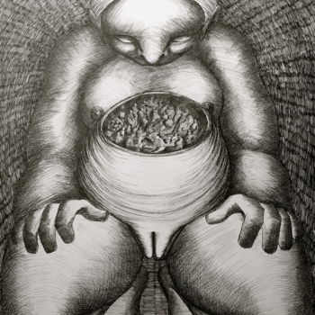"Bordj" başlıklı Resim Christiane Seguin tarafından, Orijinal sanat, Mürekkep