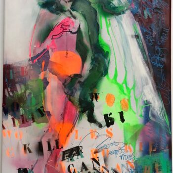 Pintura titulada "Naissance de venus" por Christiane Sottile, Obra de arte original, Pigmentos Montado en Bastidor de camill…