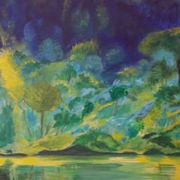 Peinture intitulée "Rivière verte ( Gre…" par Christiane Tort, Œuvre d'art originale, Acrylique Monté sur Châssis en bois