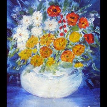 Painting titled "Le petit bouquet" by Christiane Guicheteau, Original Artwork, Oil