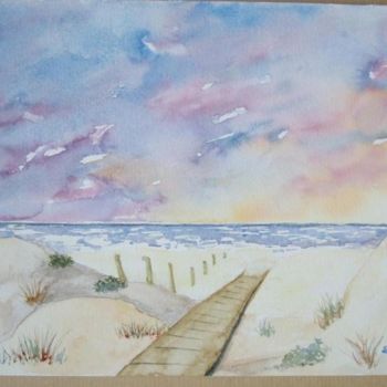 「Sur la plage」というタイトルの絵画 Lacrissによって, オリジナルのアートワーク, オイル