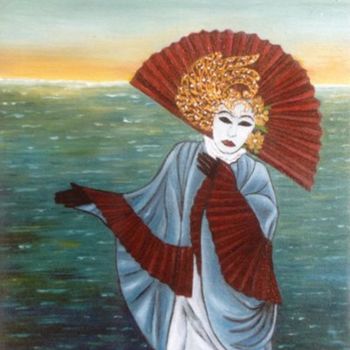 Painting titled "CARNAVAL DE VENISE,…" by Christiane Malet, Original Artwork, Oil