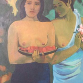 Painting titled "FEMMES AUX SEINS FL…" by Christiane Malet, Original Artwork, Other