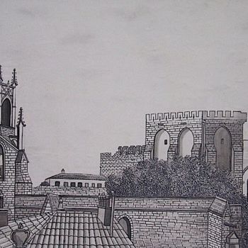 Drawing titled "CLOCHER ST-PIERRE ,…" by Christiane Malet, Original Artwork, Other