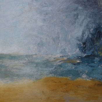 Painting titled "MER , HUILE AU COUT…" by Christiane Malet, Original Artwork, Oil