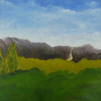 Painting titled "LES ALPILLES, HUILE…" by Christiane Malet, Original Artwork, Other