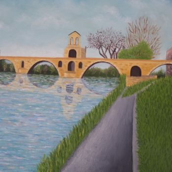 Painting titled "pont-st-benezet-201…" by Christiane Malet, Original Artwork