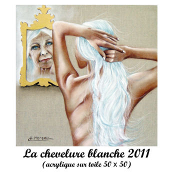Malerei mit dem Titel "la-chevelure-blanch…" von Christiana Moreau, Original-Kunstwerk