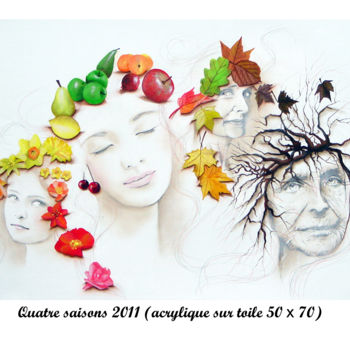 Peinture intitulée "quatre-saisons-2.jpg" par Christiana Moreau, Œuvre d'art originale