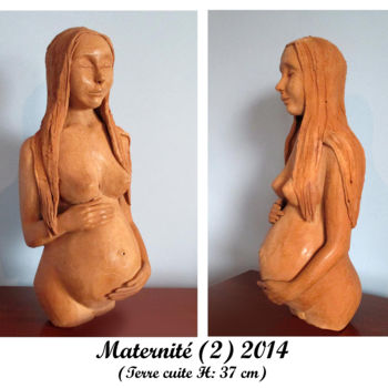 Скульптура под названием "maternite2.jpg" - Christiana Moreau, Подлинное произведение искусства