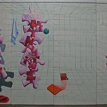 Peinture intitulée "Laboratoire, huile/…" par Christian Lopez, Œuvre d'art originale