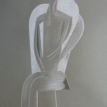 Zeichnungen mit dem Titel "Femme assise, craie…" von Christian Lopez, Original-Kunstwerk